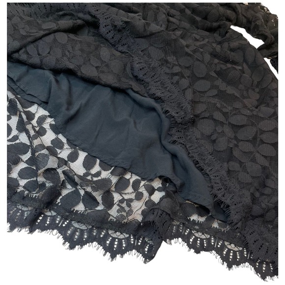 Free People Floral Embroidered Mesh Lace Mini Dress Black S - Picture 12 of 14